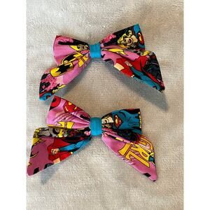 Handmade Custom  Set of Hair Bow Accessories Super Girl, Bat Girl Alligator Clip